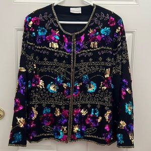 Draper’s & Damon’s Silk Sequin Jacket.  Size:  Large